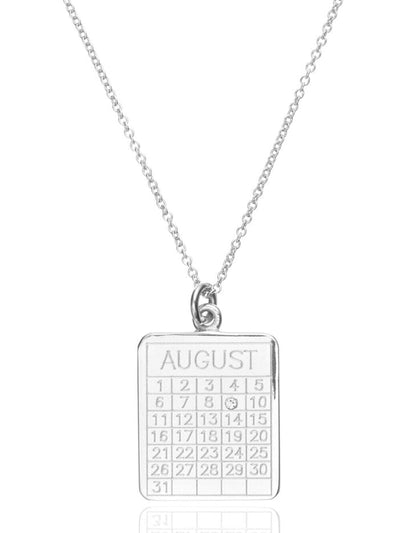 Lily & Roo Silver special date calendar necklace at Collagerie