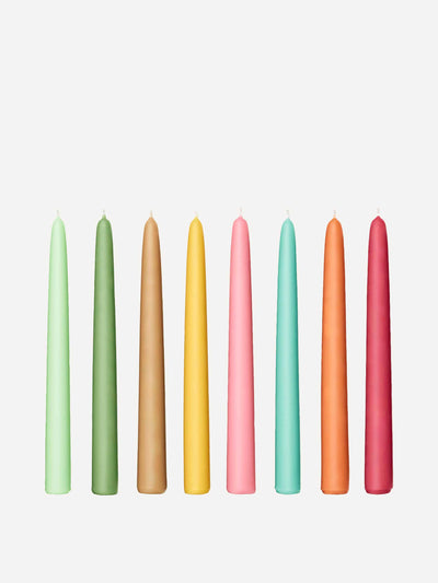 Fairholme Multi-coloured taper candles (set of 8) at Collagerie