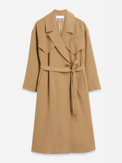 Ganni Twill trench coat at Collagerie