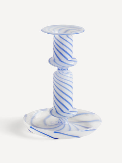 Hay Blue striped candle holder at Collagerie