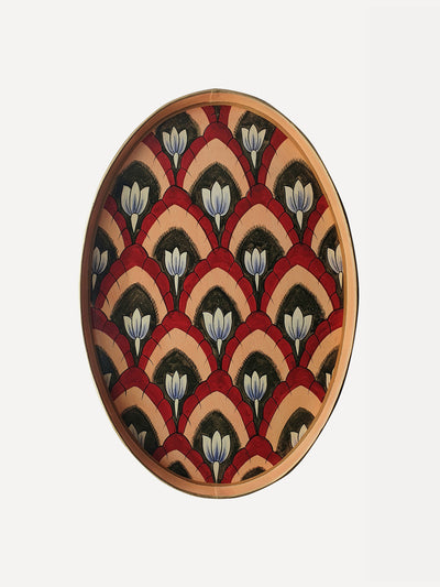 Les Ottomans Iron hand painted ikat tray at Collagerie