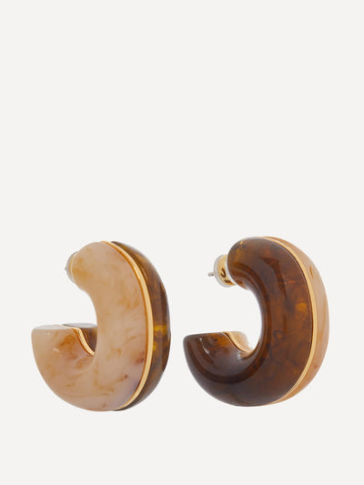 Lizzie Fortunato Brown tortoise shell hoop earrings at Collagerie