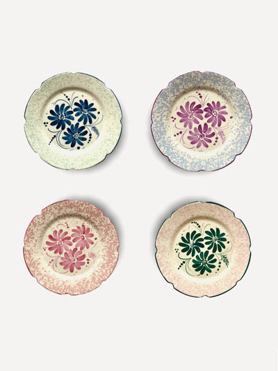 Vaisselle Ceramic floral design plate (set of 4) at Collagerie