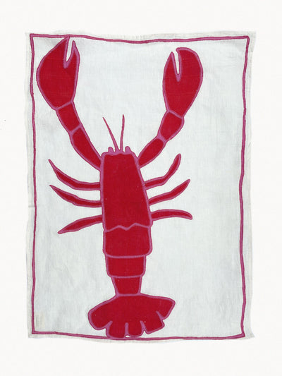 Amuse La Bouche Lobster embroidered tea towel at Collagerie