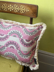 Striped double-sided linen Print Sisters cushion. The perfect addition to your home. Collagerie.com