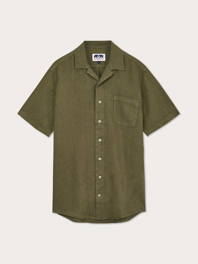 Love Brand & Co Olive linen shirt at Collagerie