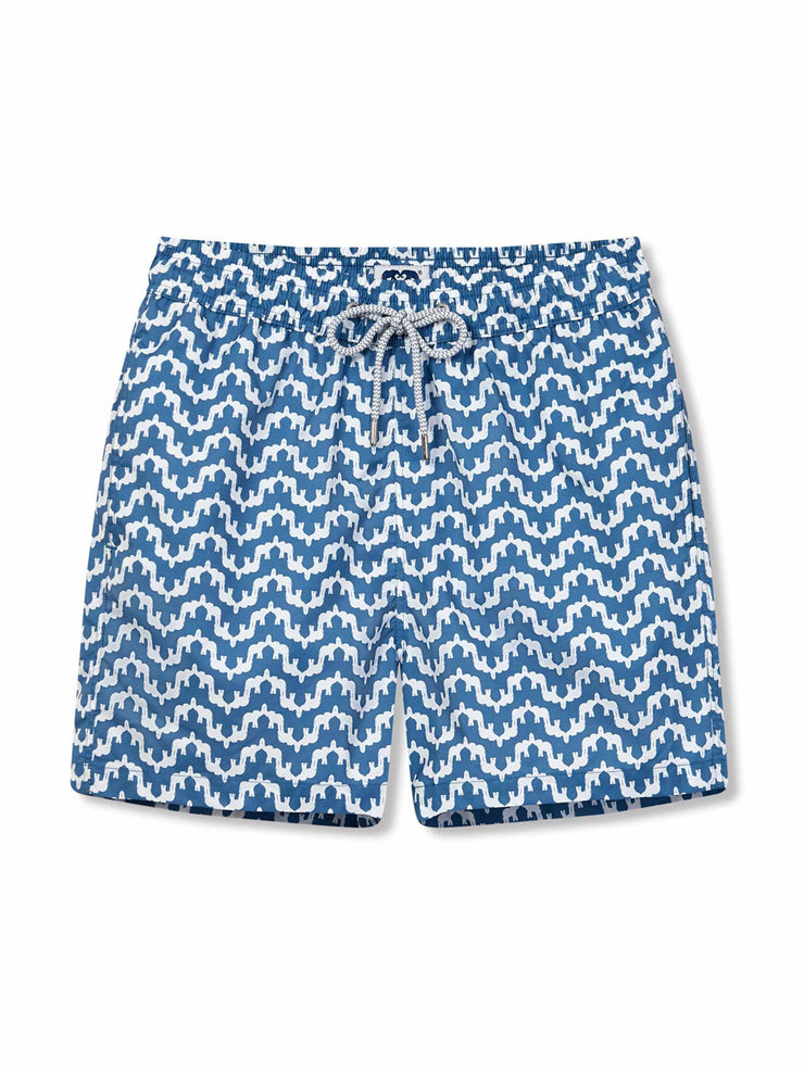 Blue elephant printed swimming trunks