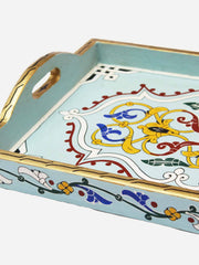 Light blue and gold Majorelle tray