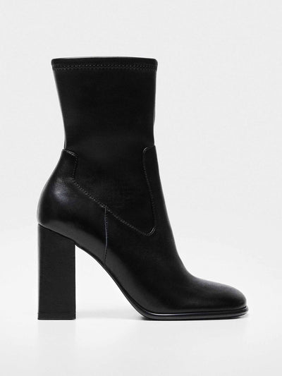Mango Black heeled boots at Collagerie