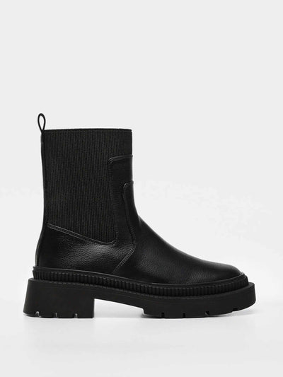 Mango Black contrast boots at Collagerie