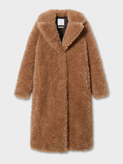 Mango Fur boucle coat at Collagerie