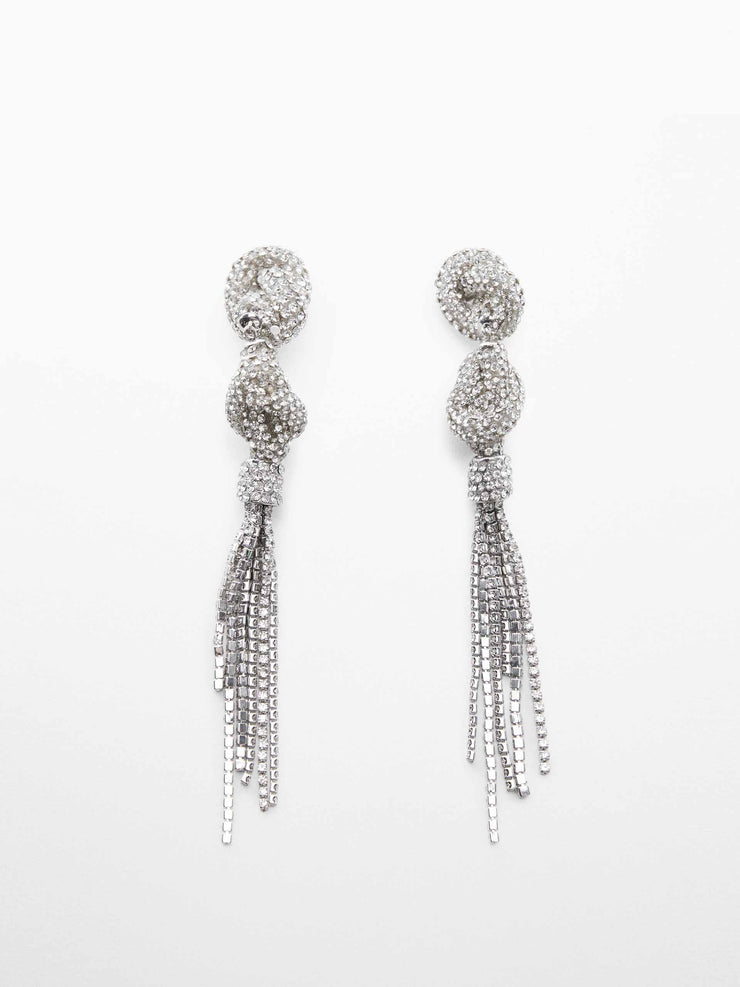 Crystal knot drop earrings