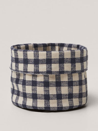 Mango Gingham checked basket bag at Collagerie