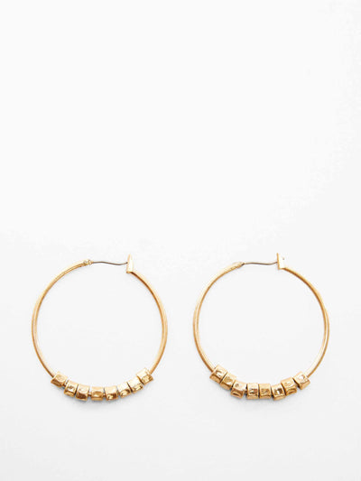 Mango Beaded gold loop earrings at Collagerie