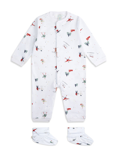 Marie Chantal Cotton sleepsuit with matching socks at Collagerie