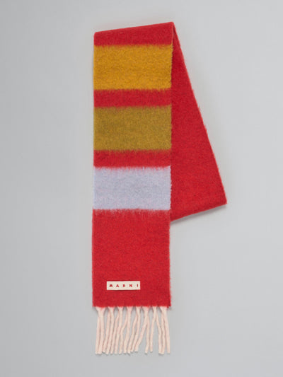 Marni Red alpaca striped scarf at Collagerie