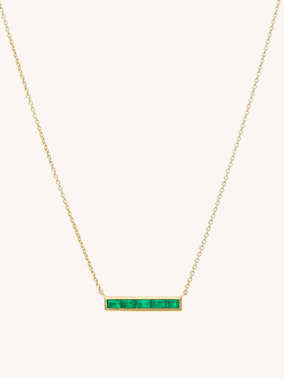 Mejuri Yellow gold and emerald necklace at Collagerie