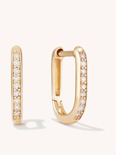 Mejuri Yellow gold and diamond hoops at Collagerie
