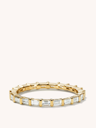 Mejuri Yellow gold and diamond eternity band at Collagerie