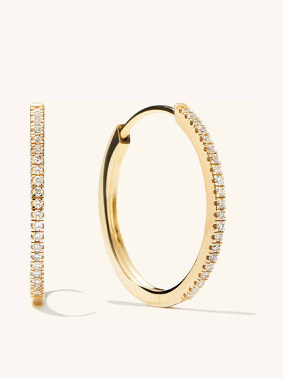 Mejuri Gold diamond hoop earrings at Collagerie