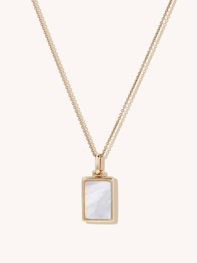 Mejuri Pearl rectangle locket necklace at Collagerie