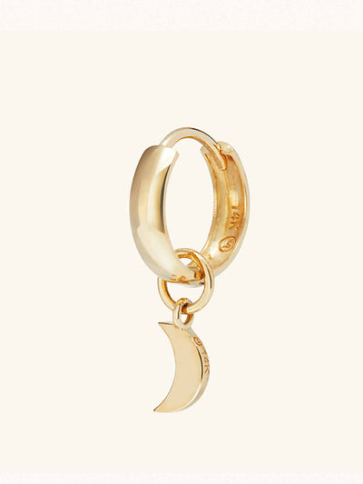 Mejuri Single moon charm hoop earring at Collagerie