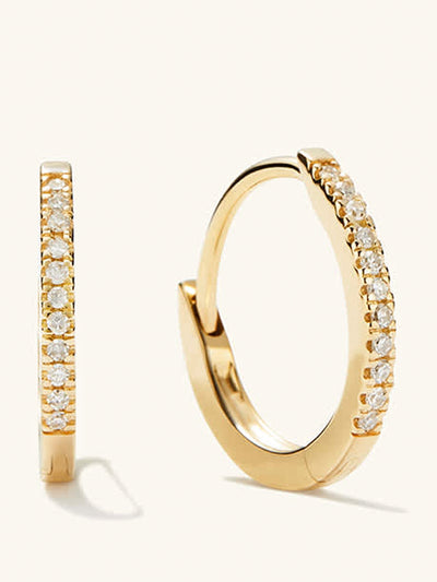 Mejuri Pave diamond small hoop earrigns at Collagerie