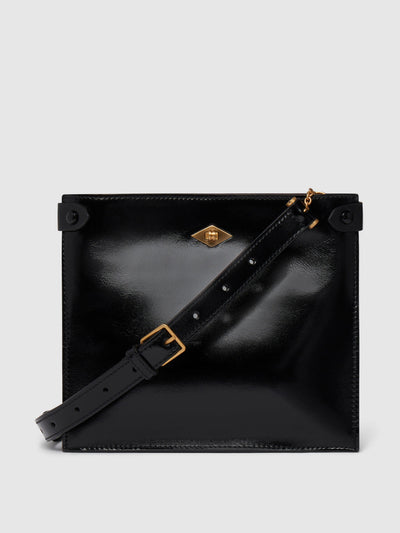 Métier Glossy leather crossbody bag at Collagerie