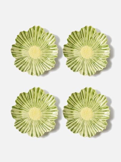 Bordallo Pinheiro Daisy earthenware dessert plates (set of 4) at Collagerie