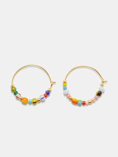 Anni Lu Beaded 18kt gold-plated hoop earrings at Collagerie