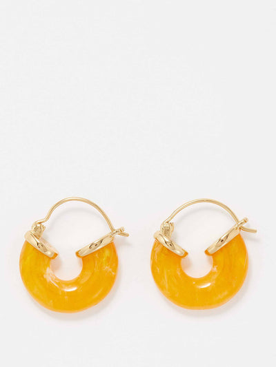 Anni Lu Resin 18kt gold-plated hoop earrings at Collagerie