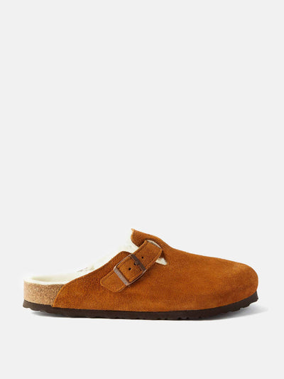 Birkenstock Shearling-lined suede loafers at Collagerie