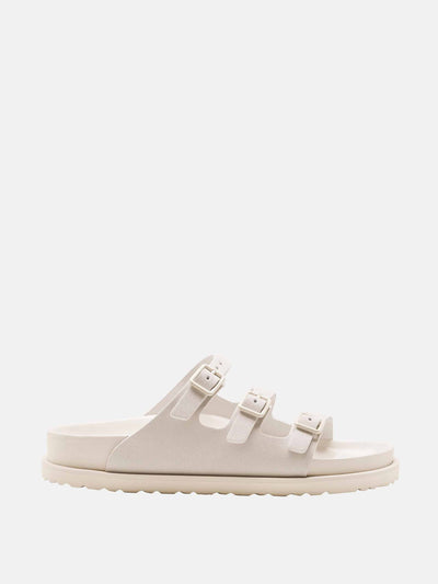 Birkenstock White Florida rubber slides at Collagerie