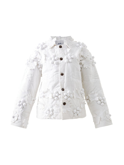 Bode Berry appliqué quilted cotton jacket at Collagerie