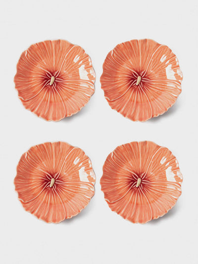 Bordallo Pinheiro Floral plates (set of 4) at Collagerie