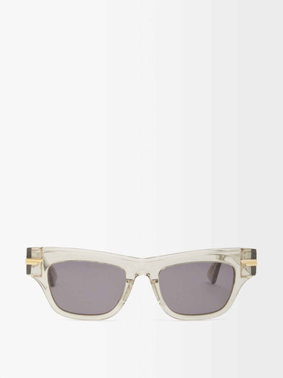 bottega veneta eyewear Clear acetate and metal sunglasses at Collagerie