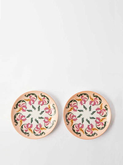 Cabana Magazine Ceramic dessert plates set of 2 at Collagerie