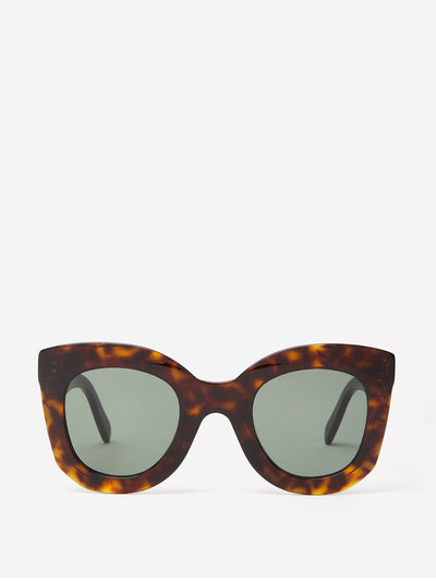 Celine Eyewear Oversized tortoise-acetate sunglasses at Collagerie