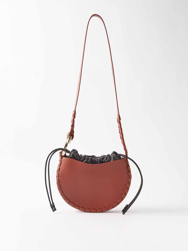 Whipstitched leather cross-body bag