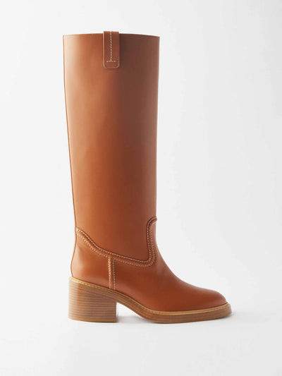Chloé Leather knee-high boots at Collagerie