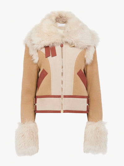 Chloé Suede and shearling-trimmed jacket at Collagerie