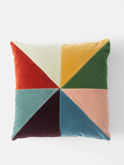 Christina Lundsteen Panelled cotton-velvet cushion at Collagerie