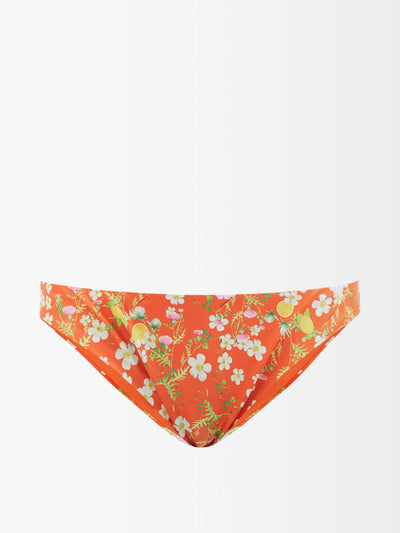 Cynthia Rowley Orange floral bikini briefs at Collagerie