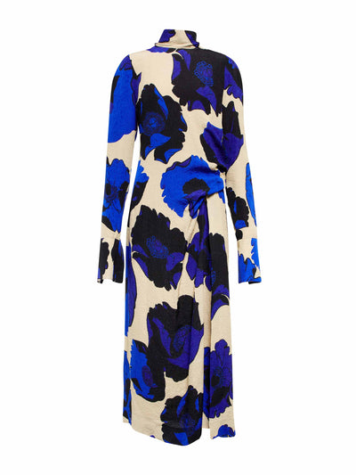 Dries Van Noten Floral ruched jacquard midi dress at Collagerie