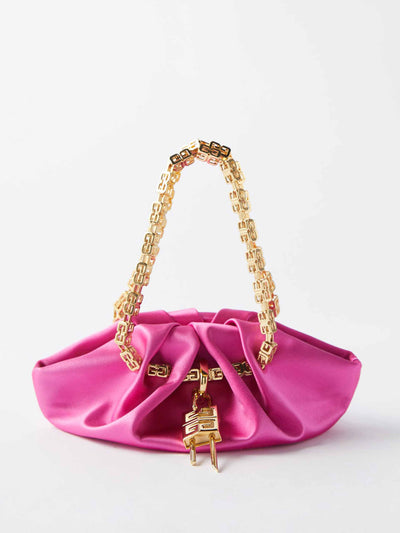 Givenchy Padlocked satin clutch bag at Collagerie
