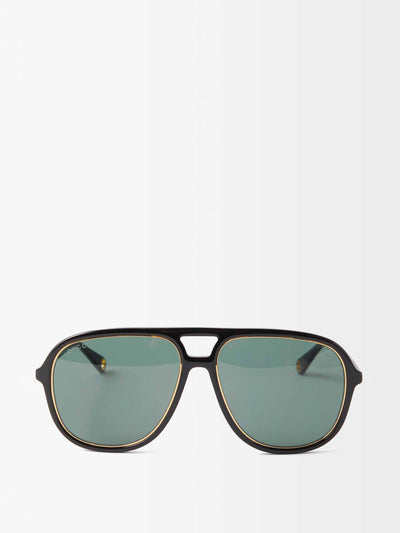 Gucci Black aviator sunglasses at Collagerie