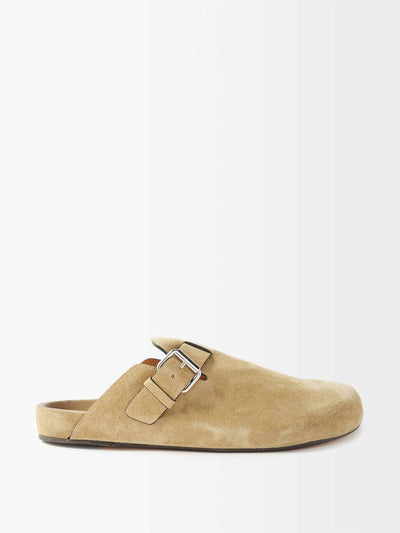 Isabel Marant Suede backless loafers at Collagerie