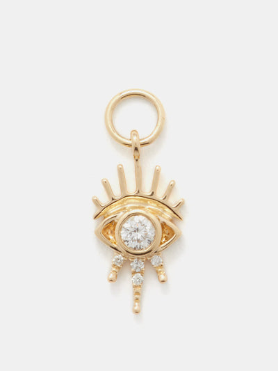 Jacquie Aiche 14kt gold and diamond charm at Collagerie