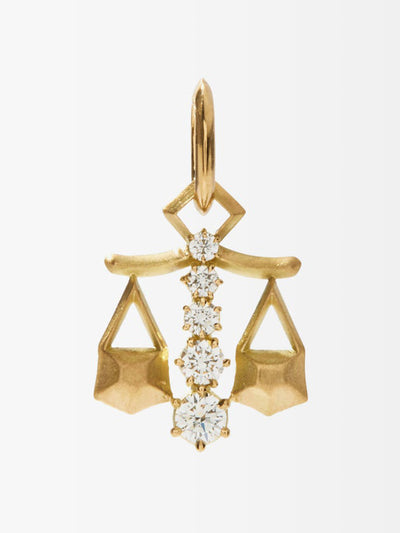 Jade Trau Diamond and 18kt gold Libra charm at Collagerie