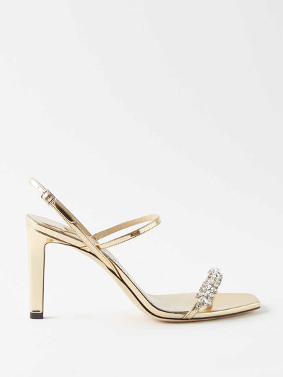 Jimmy Choo Gold crystal heels at Collagerie